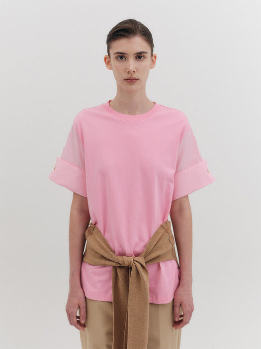 Eenk Shirt Sleeve T-shirt - Pink