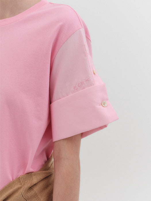 Eenk Shirt Sleeve T-shirt - Pink