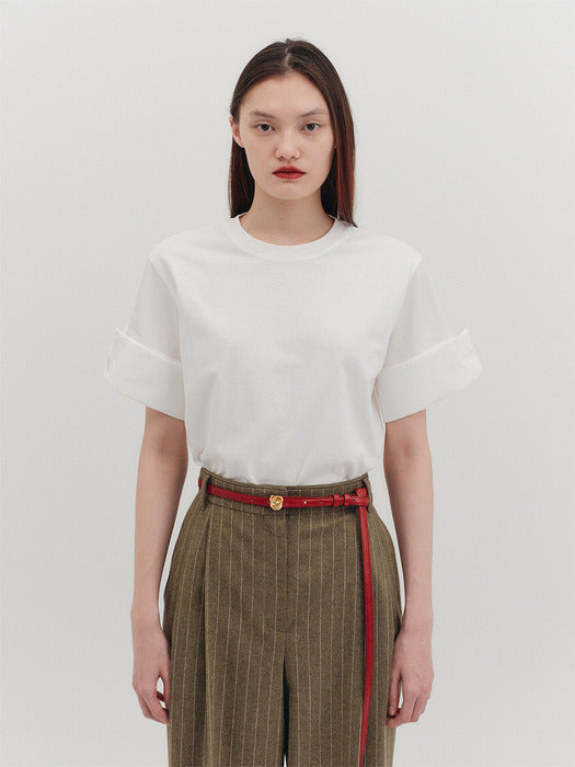 Eenk Shirt Sleeve T-shirt - White