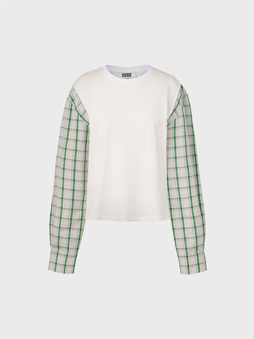 Eenk Color Block Long Sleeve Top - White