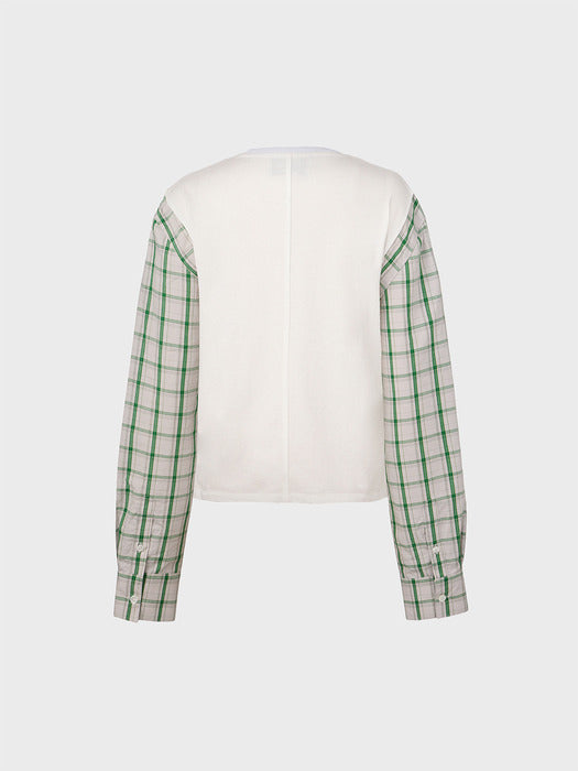 Eenk Color Block Long Sleeve Top - White