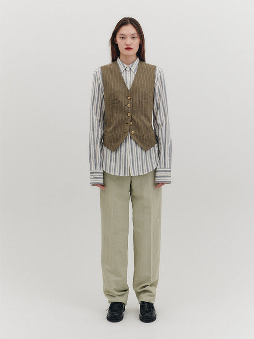 Eenk Tailored Vest - Khaki