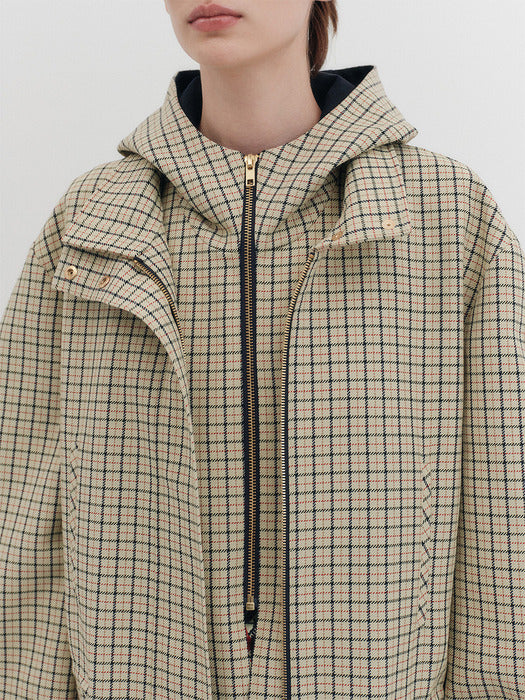Eenk Oversized Hoodie Jacket - Beige
