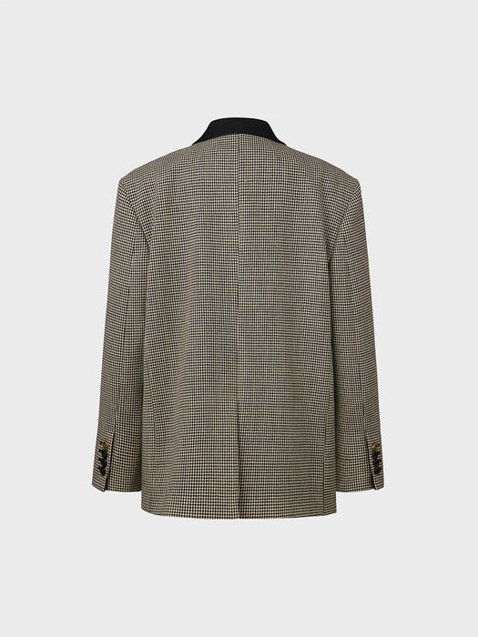 Eenk Color Block Single Breasted Blazer - Black/Ivory