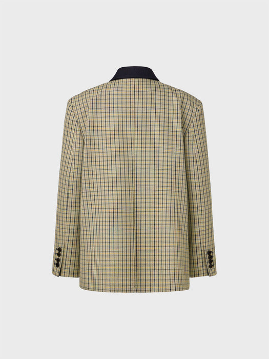 Eenk Color Block Single Breasted Blazer - Sage Green