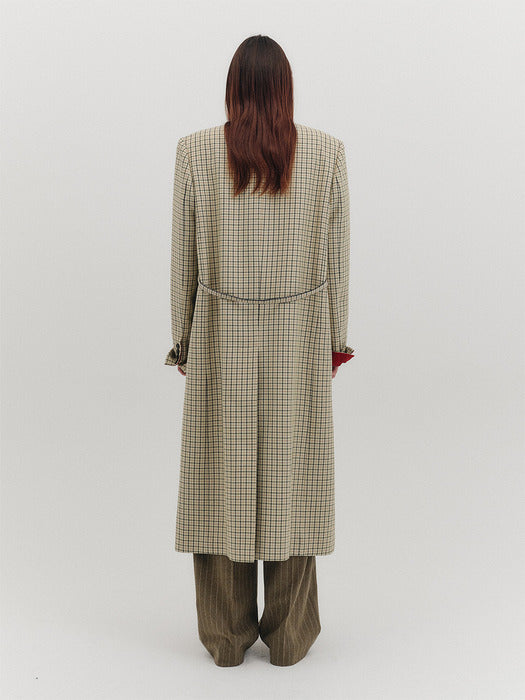 Eenk Belted Long Coat - Beige