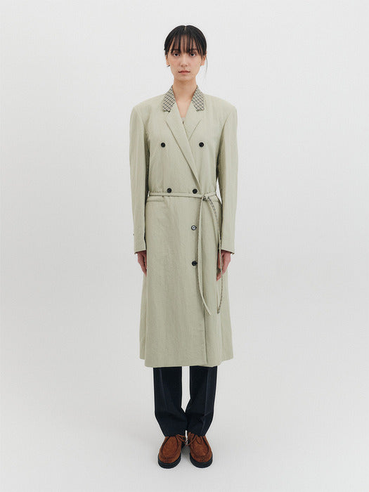 Eenk Belted Long Coat - Mint