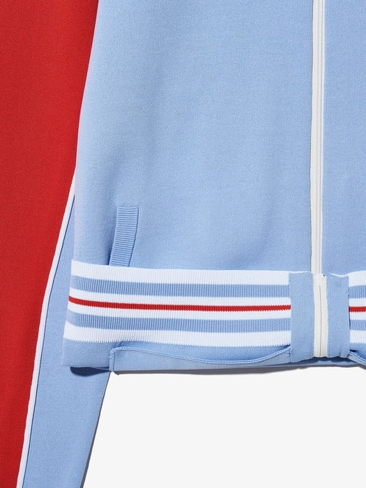 F+ LINE COLOR BLOCK KNIT TRACK TOP