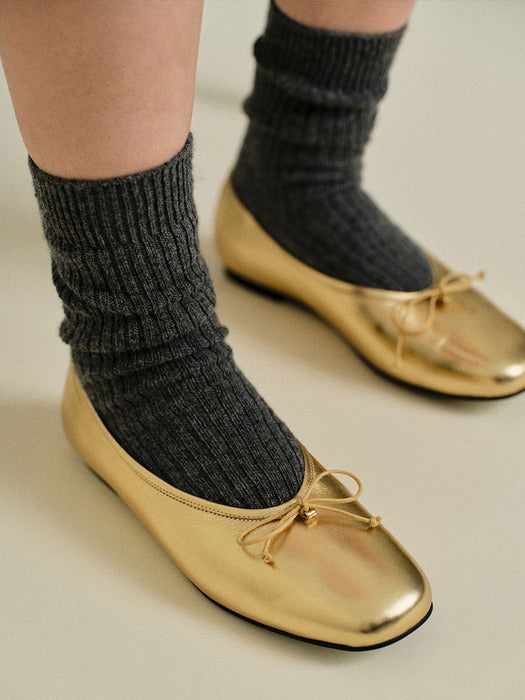 Mango Maniplease Clea Flat Shoes Gold