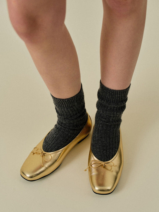 Mango Maniplease Clea Flat Shoes Gold
