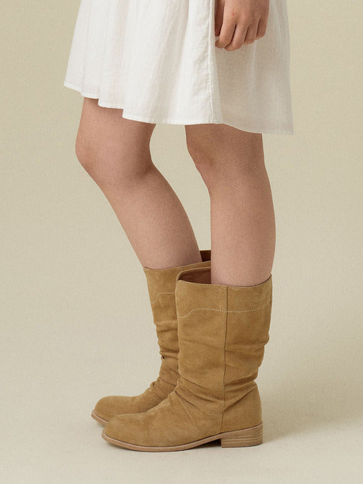 Mango Maniplease Melto Suede Boots Sand Beige