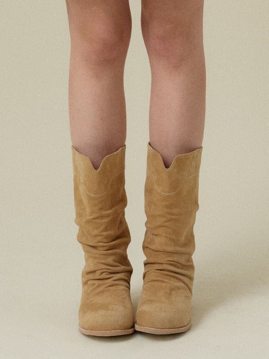 [Mango Maniplease] Melto Suede BOOTS_SAND Beige