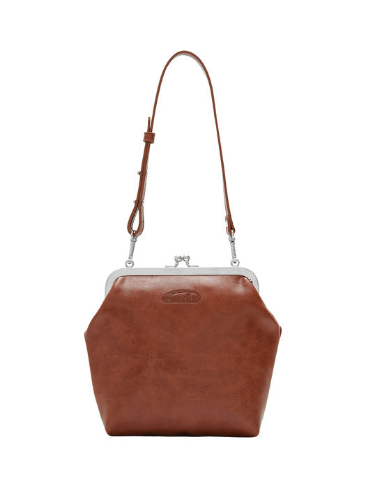 [emis] FRAME PURSE BAG-BROWN