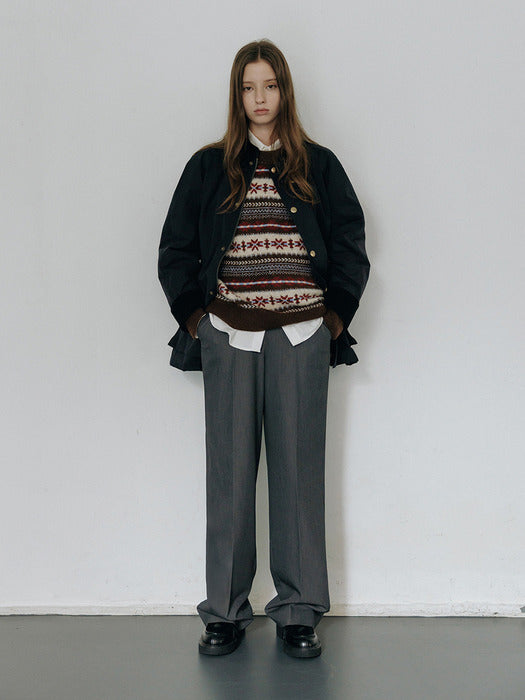 [dunst] UNISEX FAIRISLE SWEATER BROWN_UDSW5C108W2