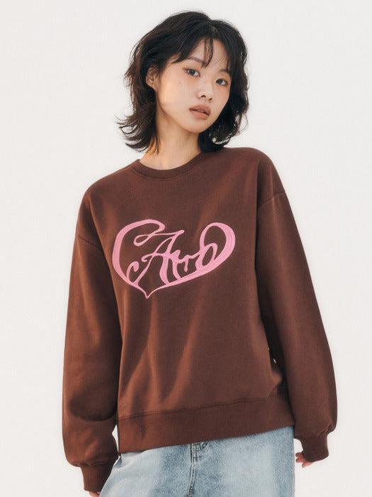 [ambler] LOVE, LOVE AMB Sweatshirts AMM1308 (Brown)