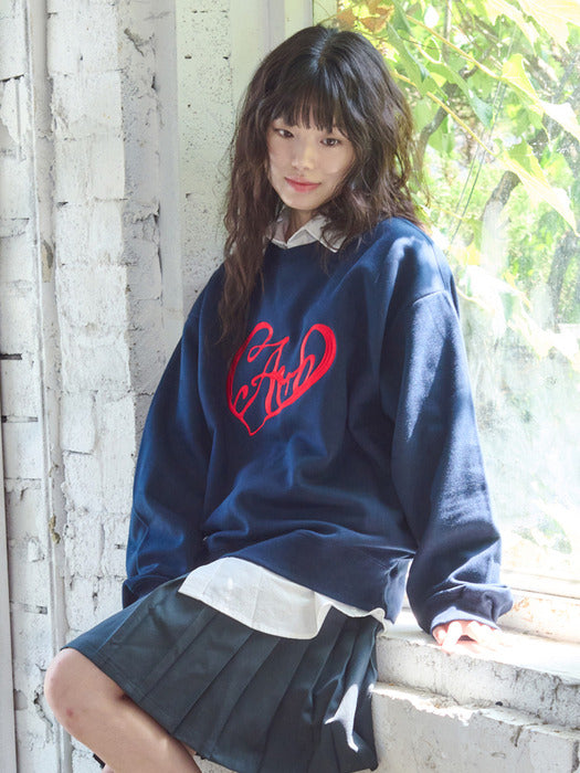 [ambler] LOVE, LOVE AMB Sweatshirts AMM1308 (Navy)