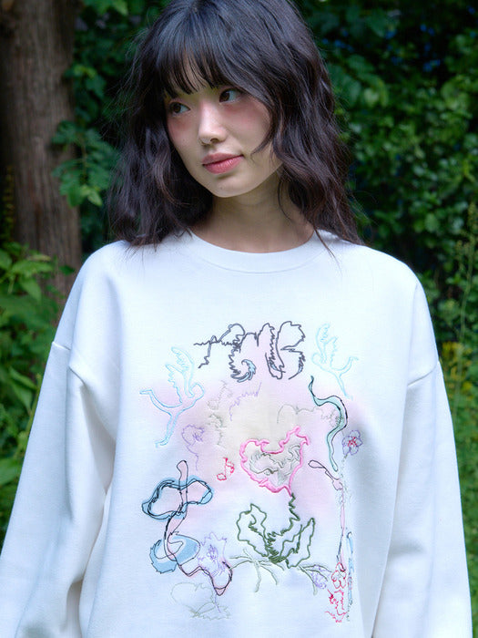 [ambler] Matthiola incana Sweatshirts AMM1315 (Ivory)