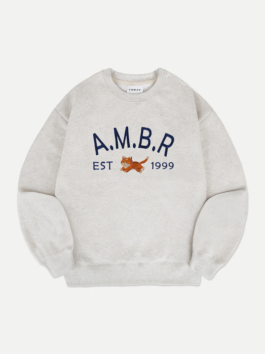 [ambler] Cheese Sweatshirts AMM1317 (Oatmeal)