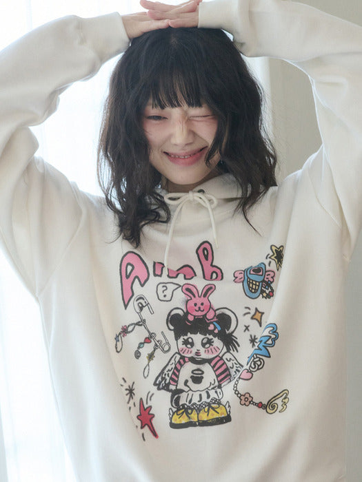 [ambler] Cutie AMB Hoodie AHP1206 (Ivory)