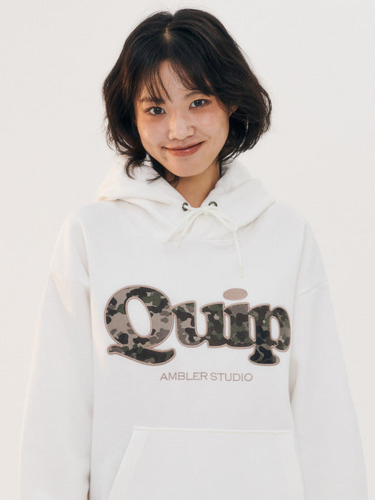 Ambler Quip Camo Patch Hoodie (Ivory)