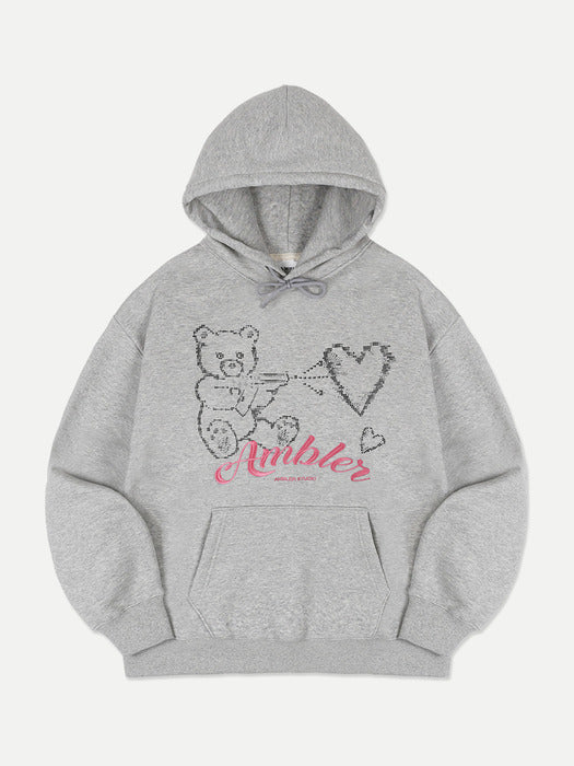 [ambler] Love gun Hoodie AHP1214 (Melange)