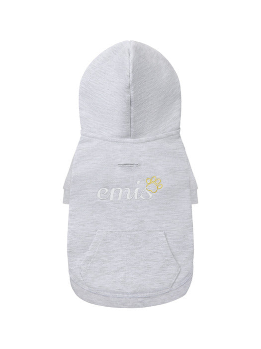 [emis] (PET) LETTERING LOGO ZIP UP HOODIE_MELANGE GRAY