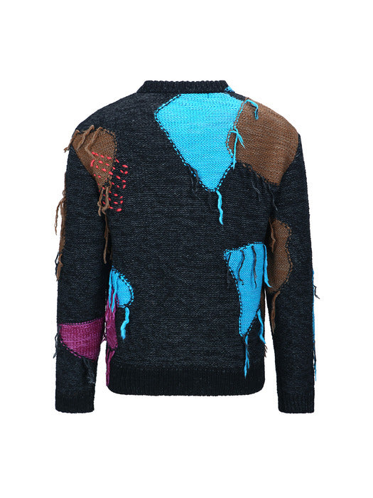 [andersson bell] UNISEX INTARISA ZIP-UP CREWNECK SWEATER atb1333u(BLACK)