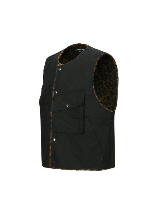 [andersson bell] COLLARLESS POCKET VEST awa733m(BLACK)