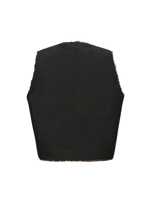 [andersson bell] COLLARLESS POCKET VEST awa733m(BLACK)