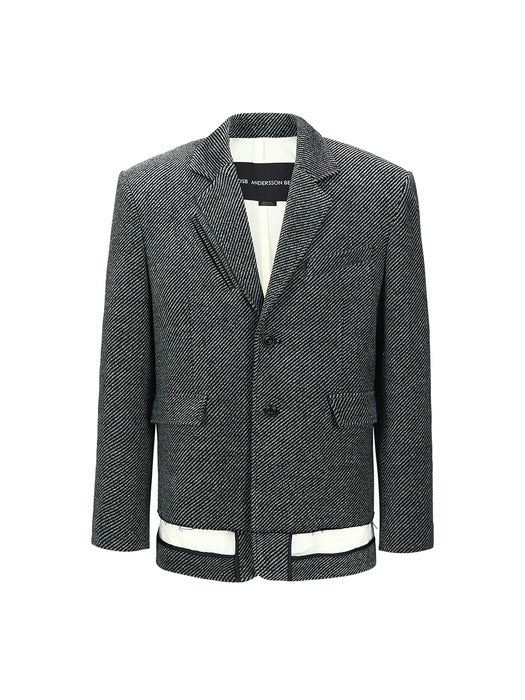 [andersson bell] UNISEX INSIDE-OUT WOOL JACKET awa711u(GREY)