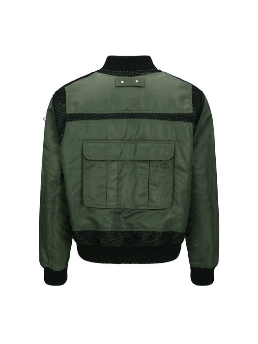 [andersson bell] FLIGHT LAYERED WASHED BOMBER JACKET awa708m(KHAKI)