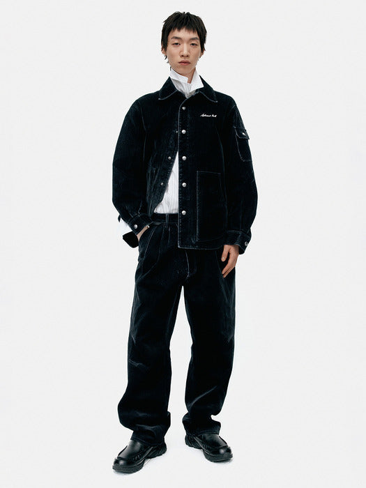 [andersson bell] CROSSOVER CARPENTER WIDE-LEG JEANS apa835m(BLACK)