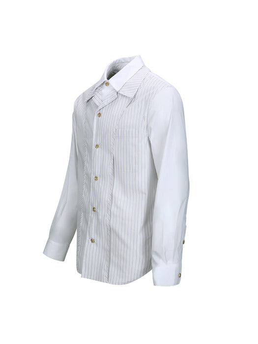 [andersson bell] OPEN COLLAR LAYERED SHIRTS atb1341m(WHITE)