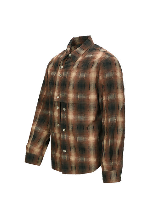 [andersson bell] CHECK LAYERED SHIRTS atb1337m(BROWN)
