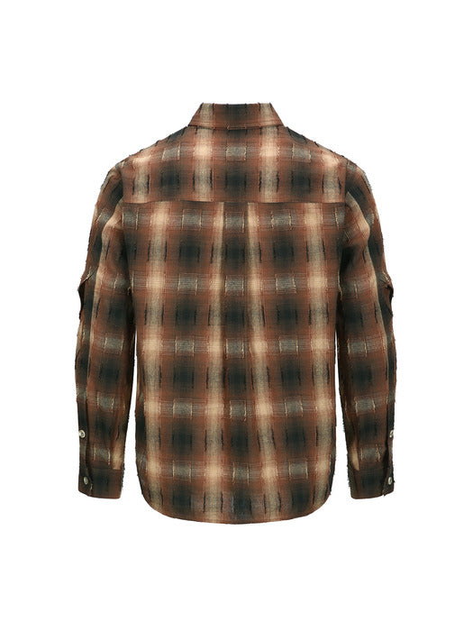 [andersson bell] CHECK LAYERED SHIRTS atb1337m(BROWN)