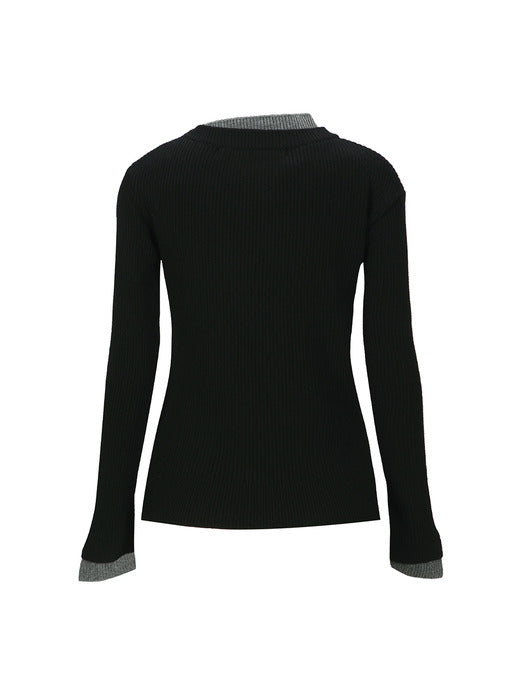 [andersson bell] BUTTON SLIM KNIT CARDIGAN atb1383w(BLACK)