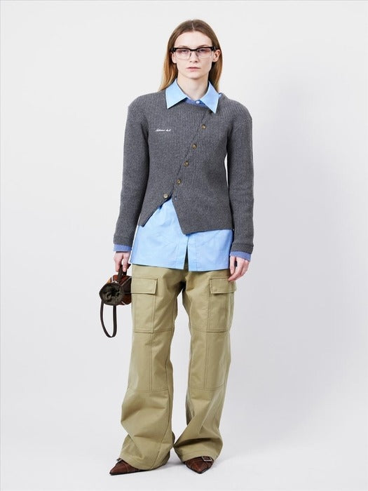 [andersson bell] BUTTON SLIM KNIT CARDIGAN atb1383w(GREY)