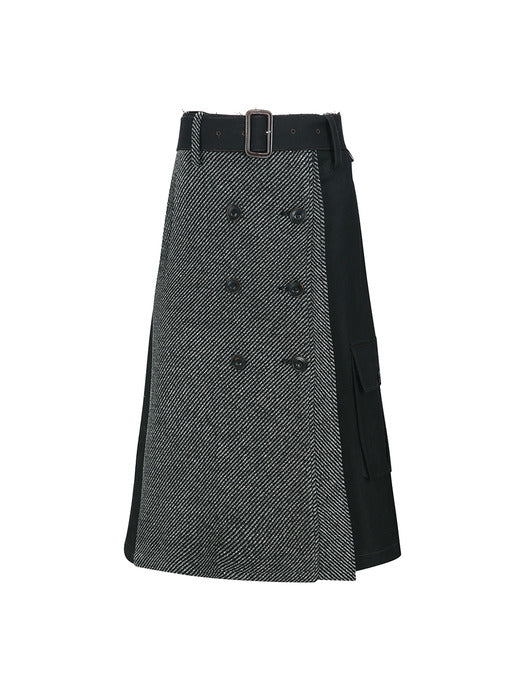 [andersson bell] WHITNEY TRENCH PLEATS SKIRT apa848w(BLACK)