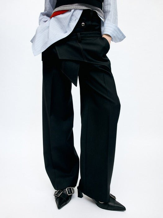 [andersson bell] CROSSOVER WRAP TAILORED TROUSER apa862w(BLACK)