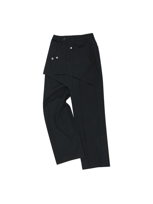 [andersson bell] CROSSOVER WRAP TAILORED TROUSER apa862w(BLACK)