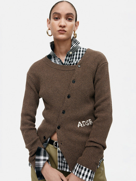 [andersson bell] HAND STITCHED BASIC CARDIGAN atb1400w(BROWN)