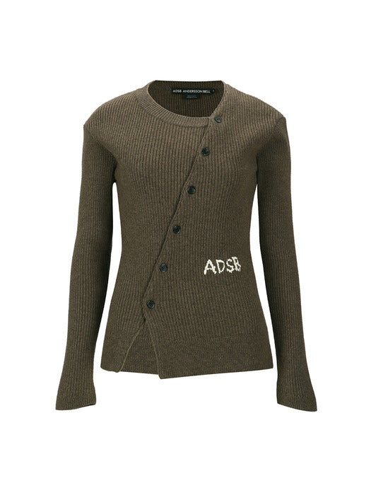 [andersson bell] HAND STITCHED BASIC CARDIGAN atb1400w(BROWN)