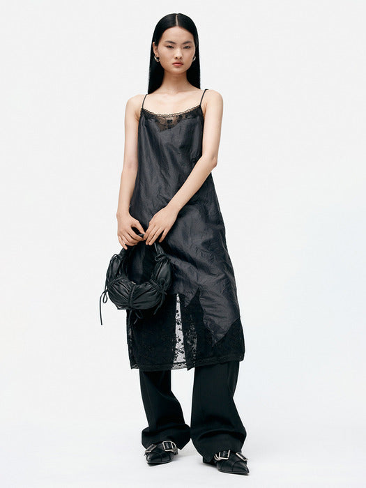 [andersson bell] LACE PATCHWORK SLIP DRESS atb1397w(BLACK)