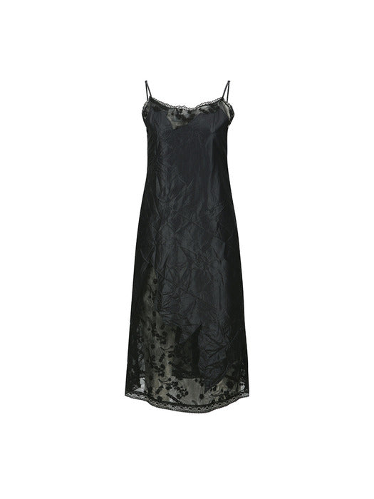 [andersson bell] LACE PATCHWORK SLIP DRESS atb1397w(BLACK)