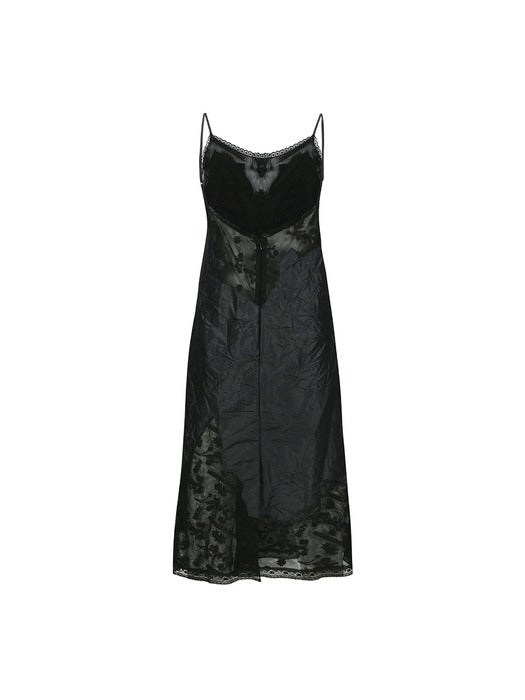 [andersson bell] LACE PATCHWORK SLIP DRESS atb1397w(BLACK)