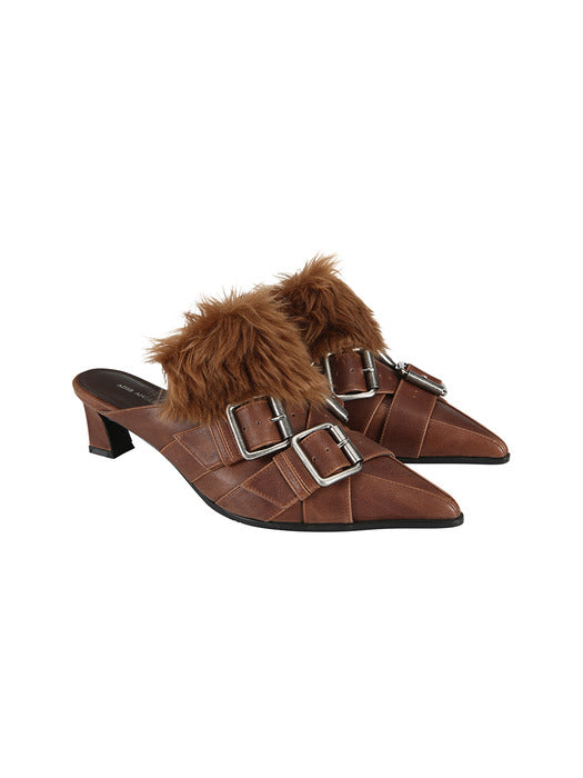 [andersson bell] LAYERED STRAP MULE aaa486w(BROWN)