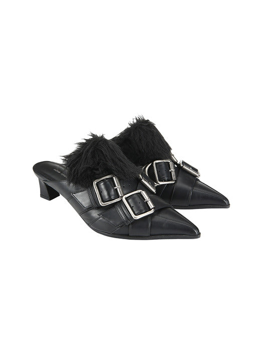 [andersson bell] LAYERED STRAP MULE aaa485w(BLACK)