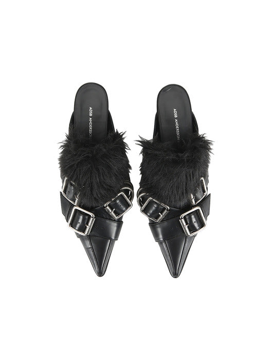 [andersson bell] LAYERED STRAP MULE aaa485w(BLACK)