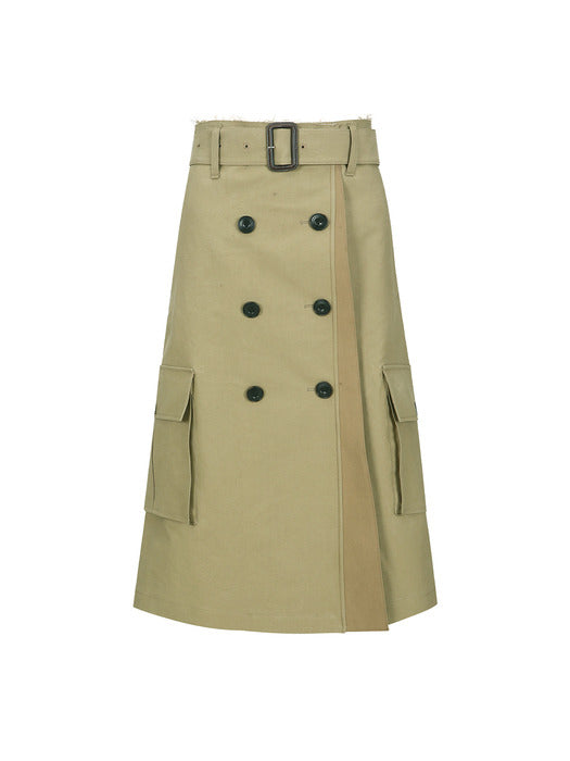 [andersson bell] TRENCH PLEATS SKIRT apa849w(KHAKI)