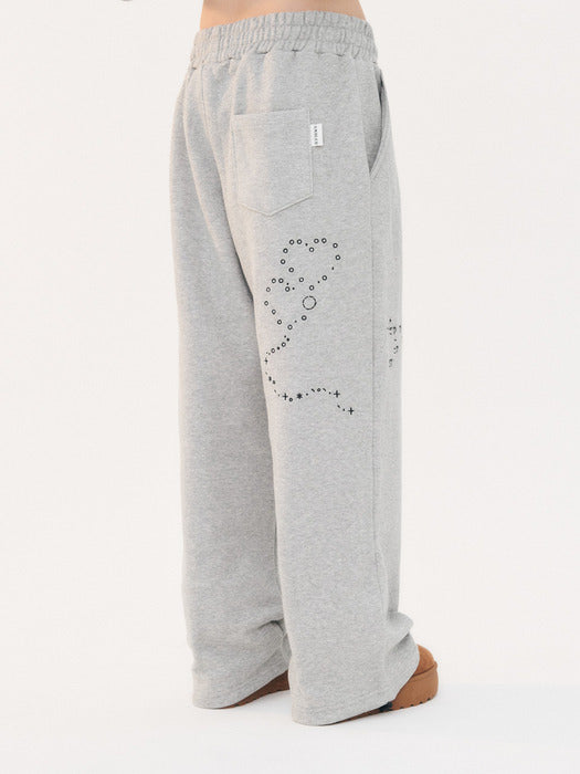 [ambler] Emoji One-tuck String Wide Sweat Pants AP904 (Melange)